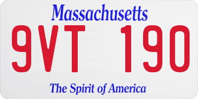 MA license plate 9VT190