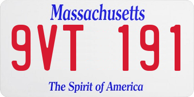 MA license plate 9VT191