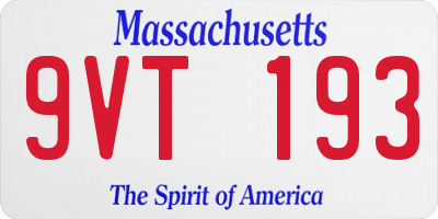 MA license plate 9VT193