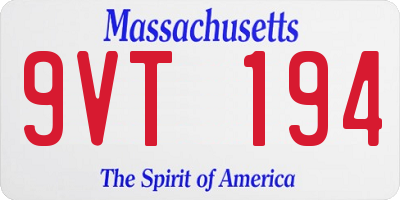 MA license plate 9VT194