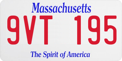 MA license plate 9VT195