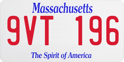 MA license plate 9VT196