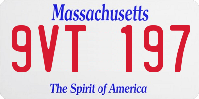 MA license plate 9VT197