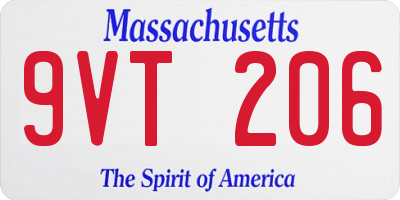 MA license plate 9VT206