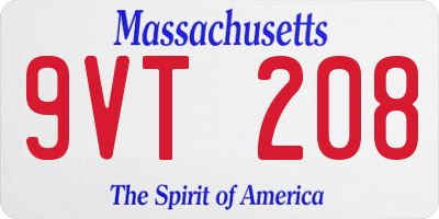 MA license plate 9VT208