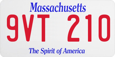 MA license plate 9VT210