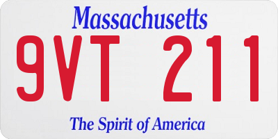 MA license plate 9VT211
