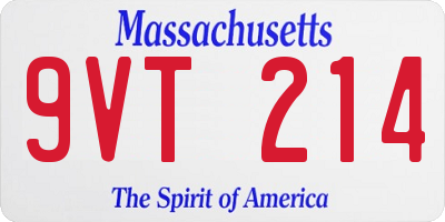 MA license plate 9VT214
