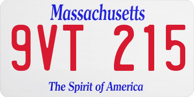 MA license plate 9VT215