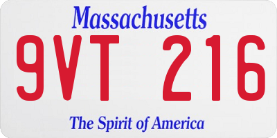MA license plate 9VT216
