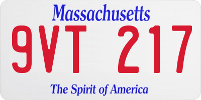 MA license plate 9VT217