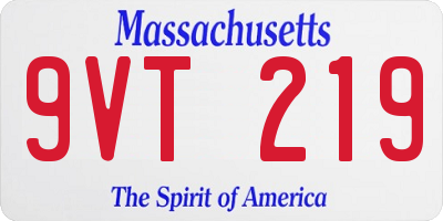 MA license plate 9VT219