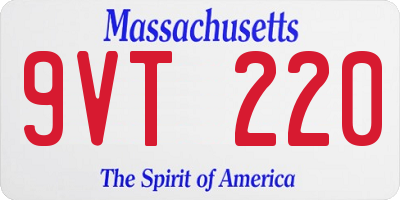 MA license plate 9VT220