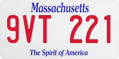 MA license plate 9VT221