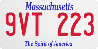 MA license plate 9VT223