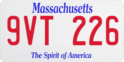 MA license plate 9VT226