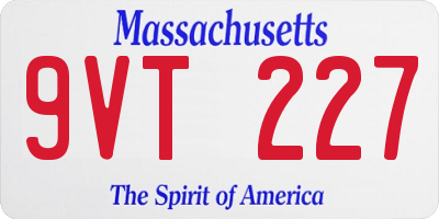 MA license plate 9VT227