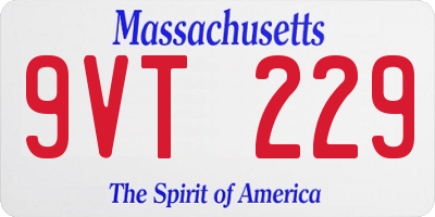 MA license plate 9VT229