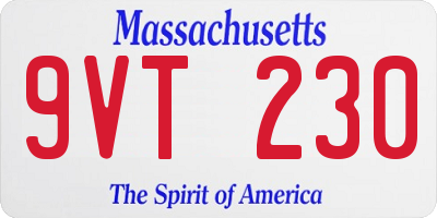 MA license plate 9VT230