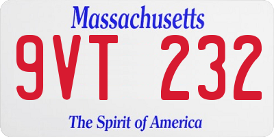 MA license plate 9VT232