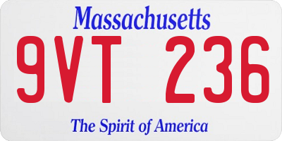 MA license plate 9VT236