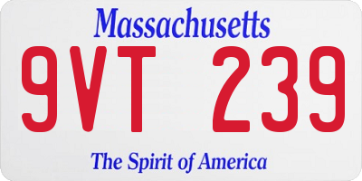 MA license plate 9VT239