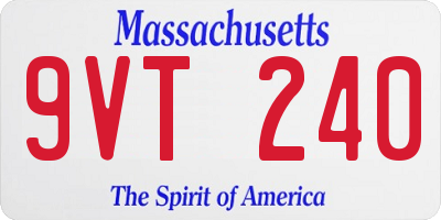 MA license plate 9VT240