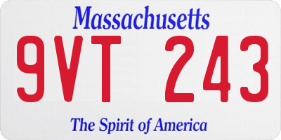 MA license plate 9VT243