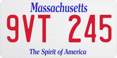 MA license plate 9VT245