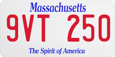 MA license plate 9VT250