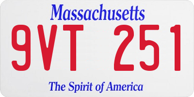 MA license plate 9VT251