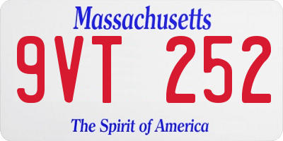 MA license plate 9VT252