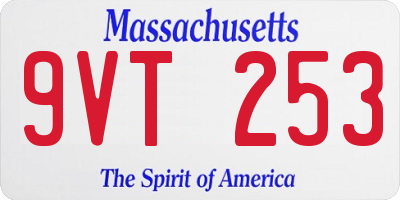 MA license plate 9VT253