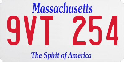 MA license plate 9VT254