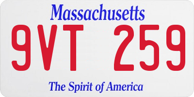 MA license plate 9VT259