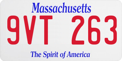 MA license plate 9VT263