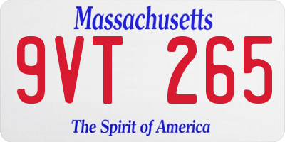 MA license plate 9VT265