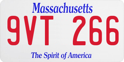 MA license plate 9VT266