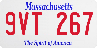 MA license plate 9VT267