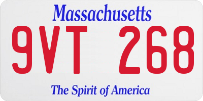 MA license plate 9VT268