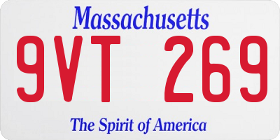 MA license plate 9VT269