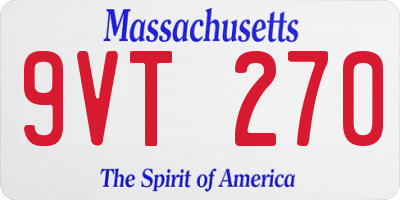 MA license plate 9VT270