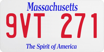MA license plate 9VT271