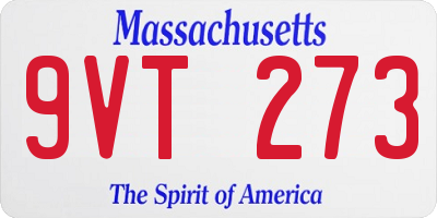 MA license plate 9VT273