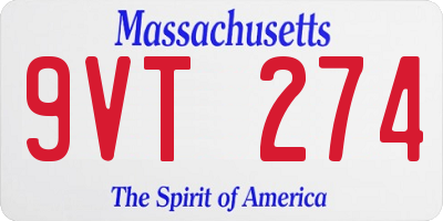 MA license plate 9VT274