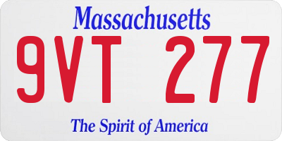 MA license plate 9VT277
