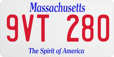 MA license plate 9VT280