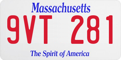 MA license plate 9VT281