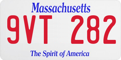 MA license plate 9VT282