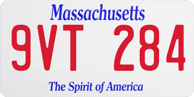 MA license plate 9VT284
